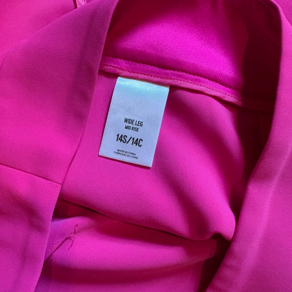 Gorgeous Hot Pink Wide-Leg Tulip Wrap Cropped Pants Size 14 Express - Picture 5 of 5